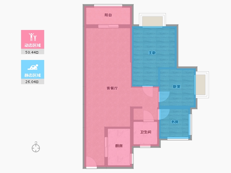 广东省-珠海市-时代保利中环广场-北区-69.00-户型库-动静分区