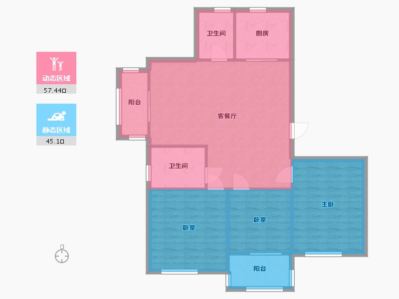 浙江省-嘉兴市-万联花园-98.00-户型库-动静分区