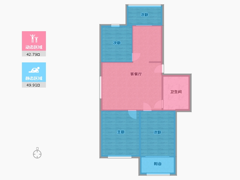 江苏省-徐州市-坝山小区-100.00-户型库-动静分区