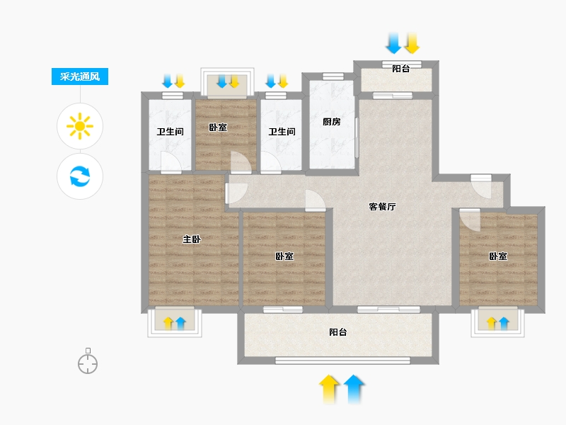 福建省-三明市-誉璟台-97.00-户型库-采光通风