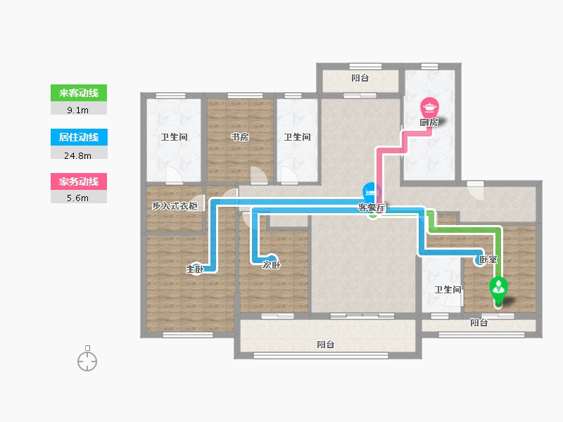 浙江省-宁波市-溪上旦山府-152.00-户型库-动静线