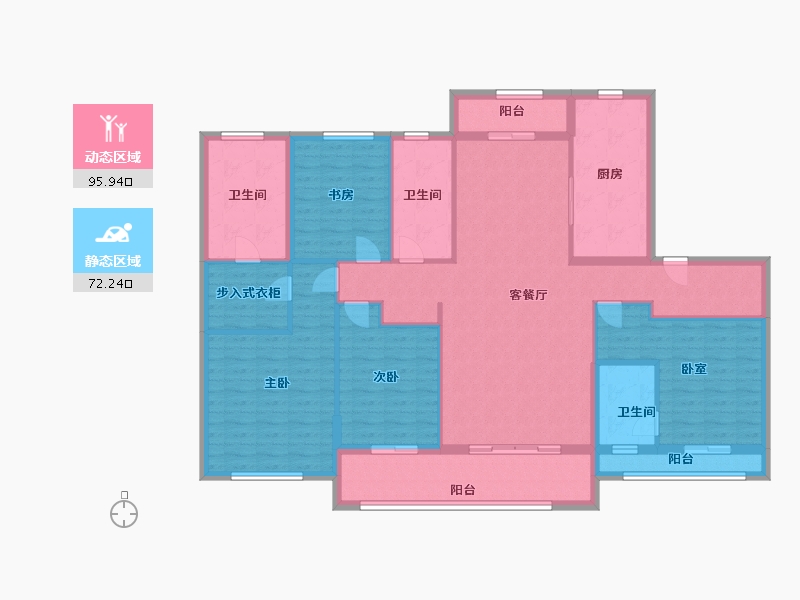 浙江省-宁波市-溪上旦山府-152.00-户型库-动静分区