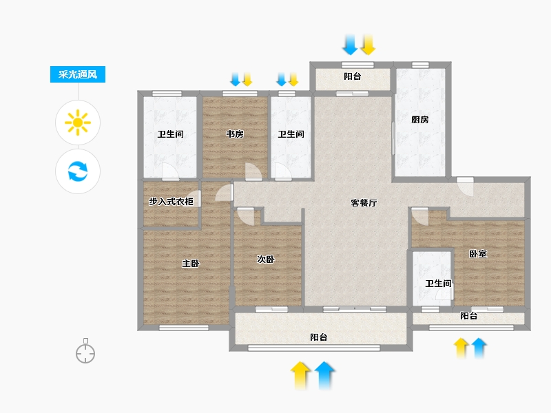 浙江省-宁波市-溪上旦山府-152.00-户型库-采光通风