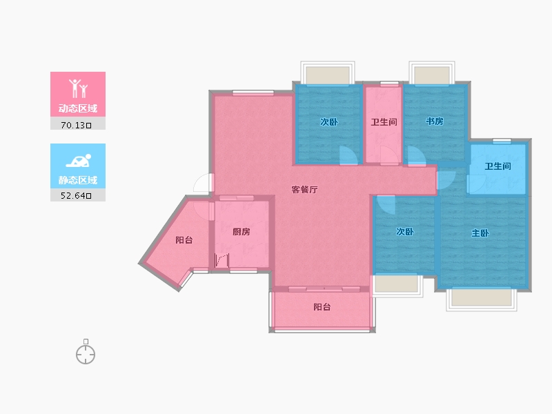 广东省-汕尾市-恒大悦龙湾-109.00-户型库-动静分区