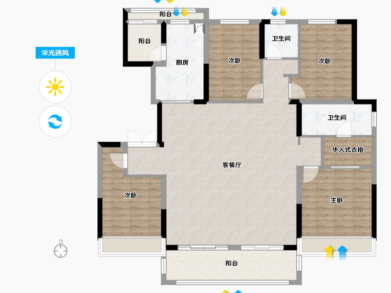 山东省-临沂市-开元上府-156.00-户型库-采光通风