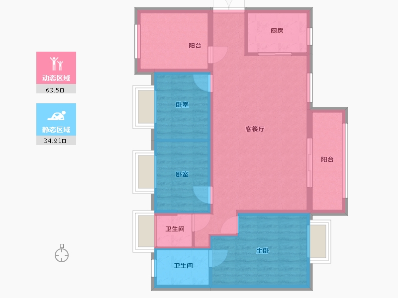 广东省-惠州市-泓泰花园-91.00-户型库-动静分区