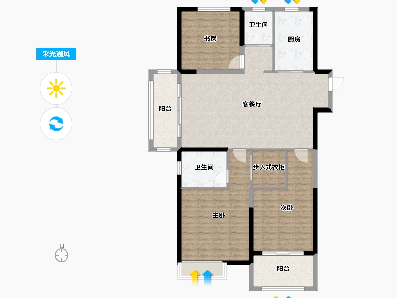 江苏省-盐城市-国投欧亚悦府-118.00-户型库-采光通风