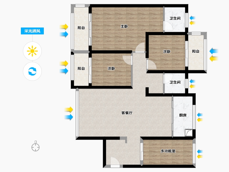 福建省-福州市-新榕金城湾-140.00-户型库-采光通风