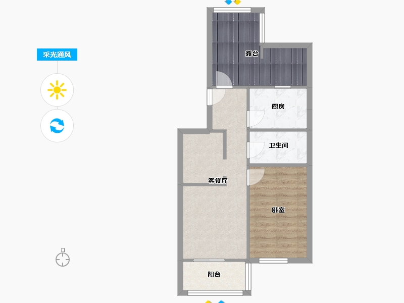 天津-天津市-纯真里社区-55.00-户型库-采光通风