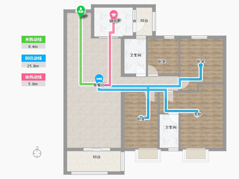 广东省-云浮市-翔顺筠州花园-二区-146.00-户型库-动静线