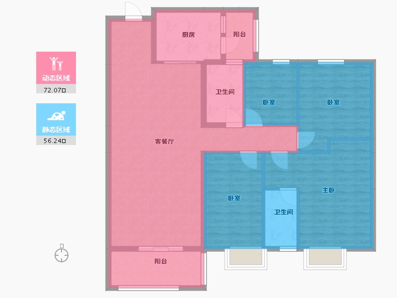 广东省-云浮市-翔顺筠州花园-二区-146.00-户型库-动静分区