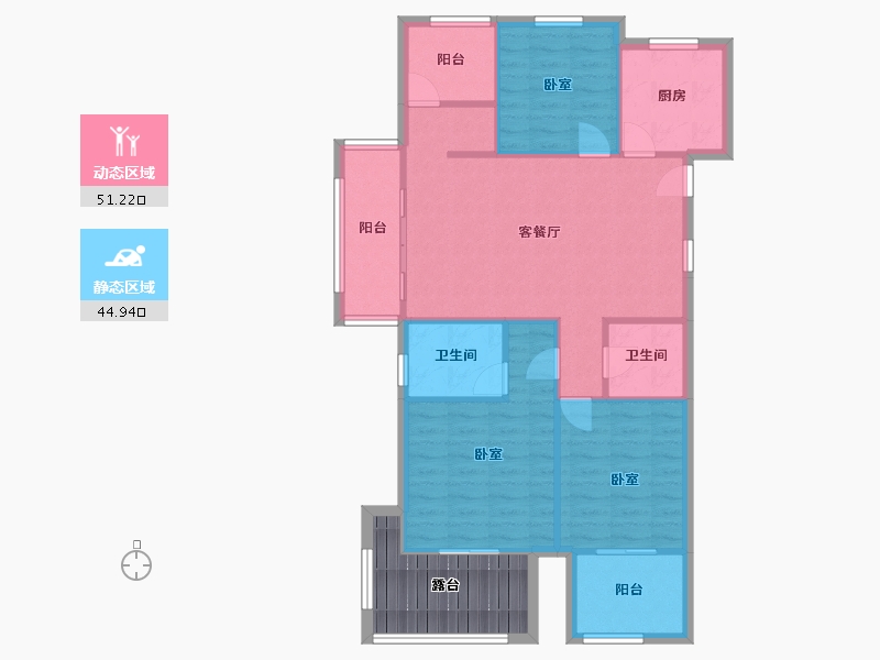 江苏省-苏州市-明珠城聆湖苑西区-95.00-户型库-动静分区