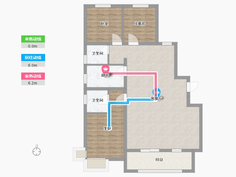 河北省-衡水市-颐高朗月府-96.00-户型库-动静线