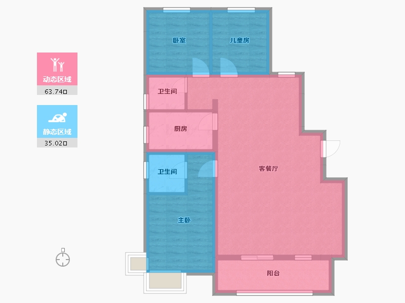 河北省-衡水市-颐高朗月府-96.00-户型库-动静分区