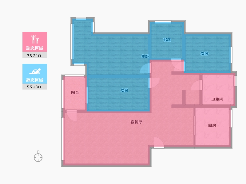 山东省-潍坊市-九龙山庄-120.00-户型库-动静分区