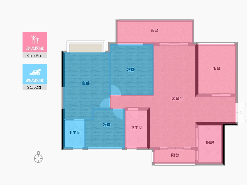 广东省-湛江市-万和乐华花园-129.40-户型库-动静分区