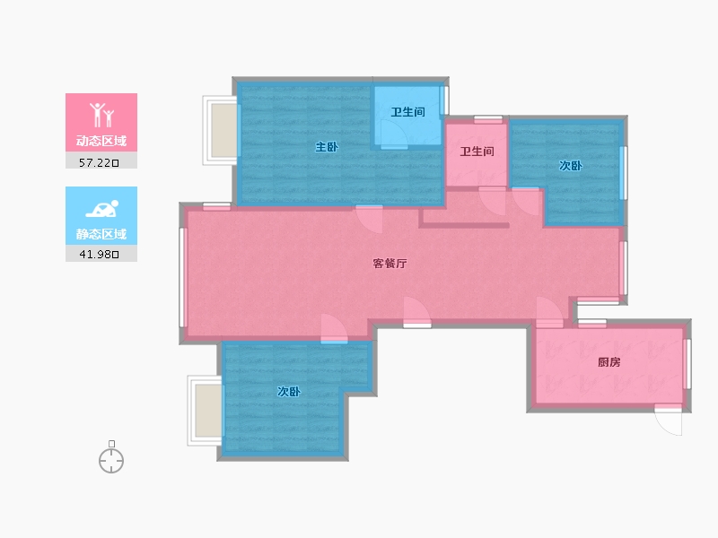 浙江省-宁波市-映云庭-103.00-户型库-动静分区