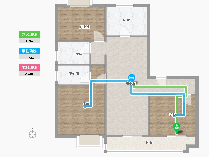 安徽省-安庆市-桐城碧桂园天樾-97.00-户型库-动静线