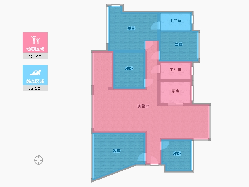 湖南省-衡阳市-融冠·亲城-141.00-户型库-动静分区