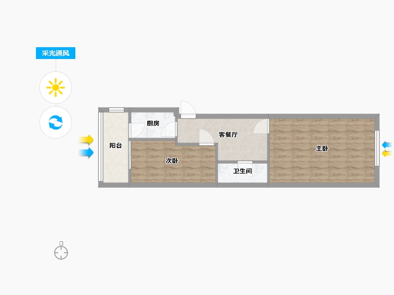 天津-天津市-新闻里社区-46.40-户型库-采光通风