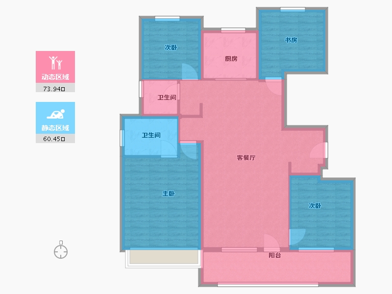 山东省-潍坊市-中海九樾-121.00-户型库-动静分区