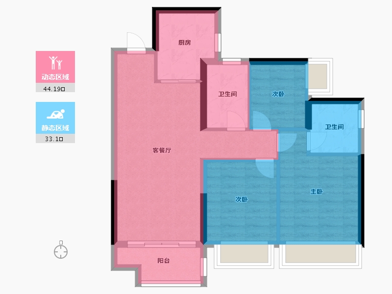 广东省-广州市-云城星悦-69.00-户型库-动静分区