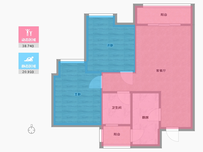 四川省-成都市-金沙美邻丽榭苑-60.00-户型库-动静分区