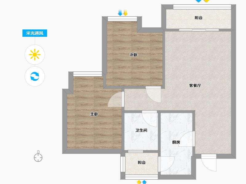 四川省-成都市-金沙美邻丽榭苑-60.00-户型库-采光通风