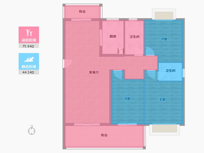 湖北省-随州市-香榭书郡-98.25-户型库-动静分区