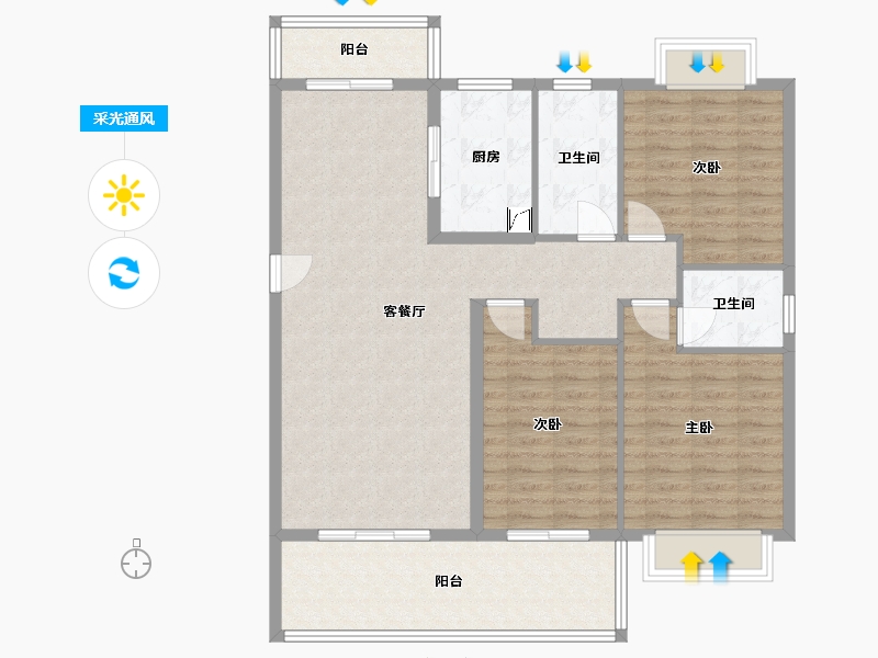 湖北省-随州市-香榭书郡-98.25-户型库-采光通风