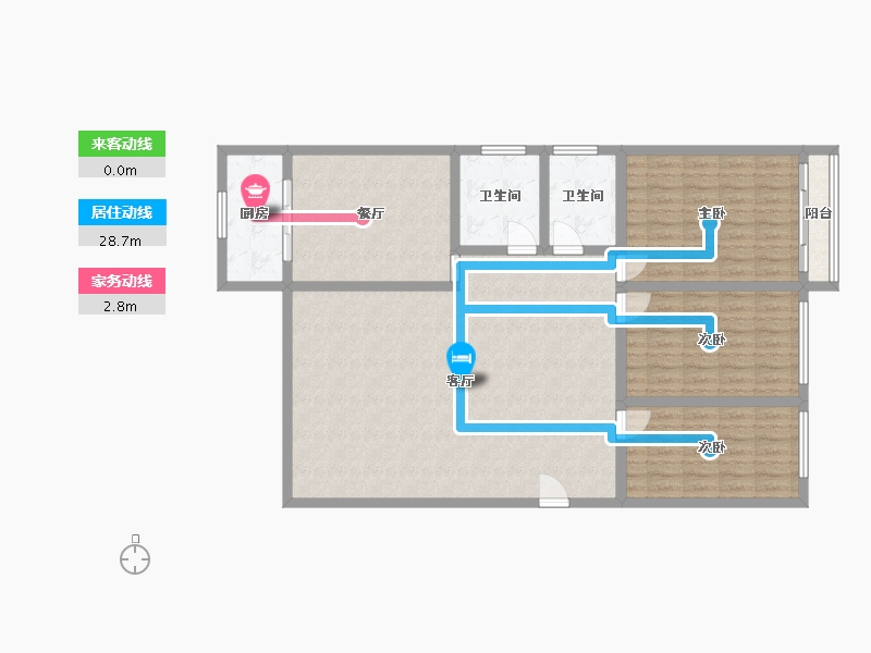 陕西省-咸阳市-安居小区(邰青路)-124.00-户型库-动静线