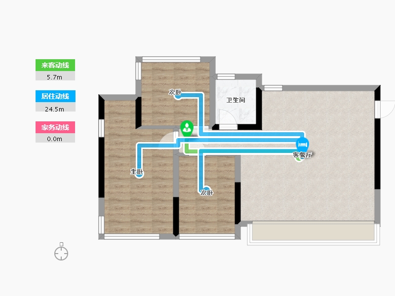 四川省-成都市-戛纳湾(华阳三店)-75.00-户型库-动静线