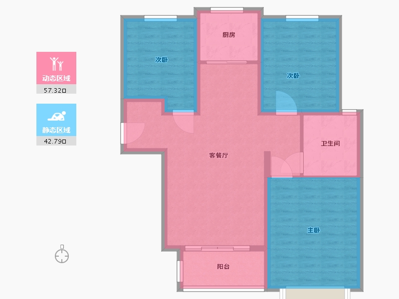 河北省-衡水市-滏东尚城-90.00-户型库-动静分区