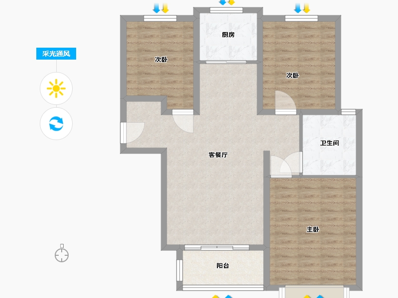 河北省-衡水市-滏东尚城-90.00-户型库-采光通风