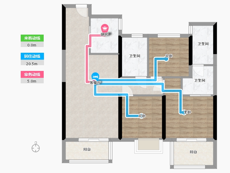 湖北省-武汉市-天汇龙城-86.00-户型库-动静线