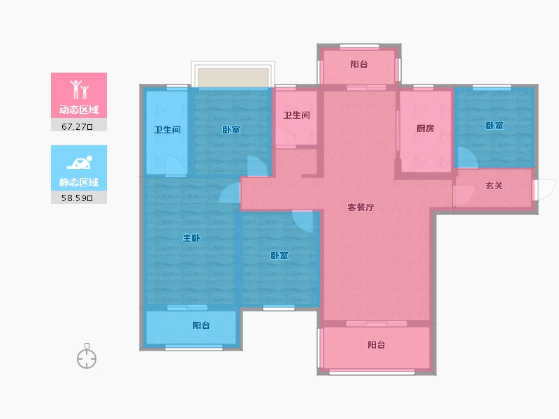 湖南省-衡阳市-丁达状元府-108.00-户型库-动静分区