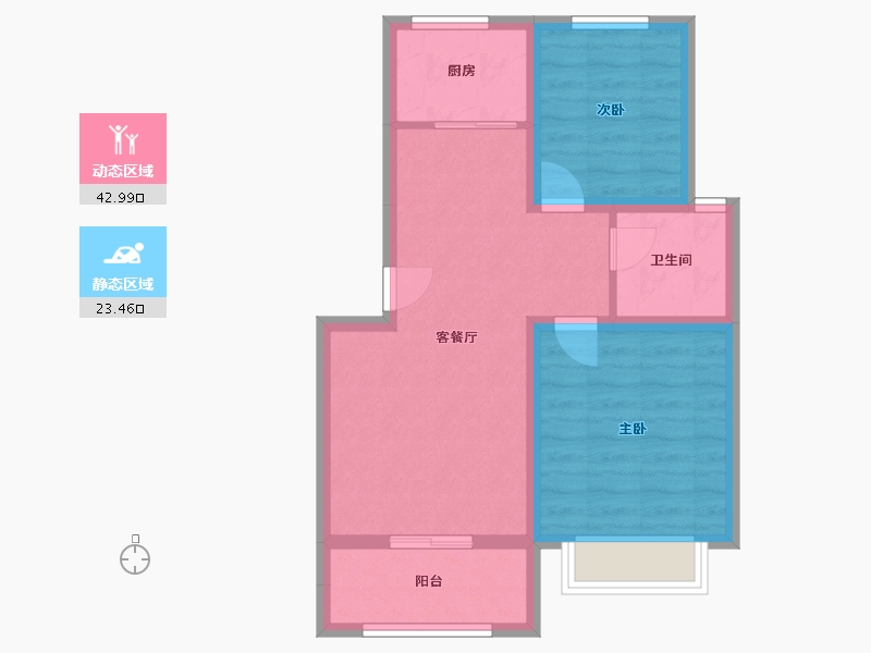 山东省-济南市-中康百合新城-67.00-户型库-动静分区