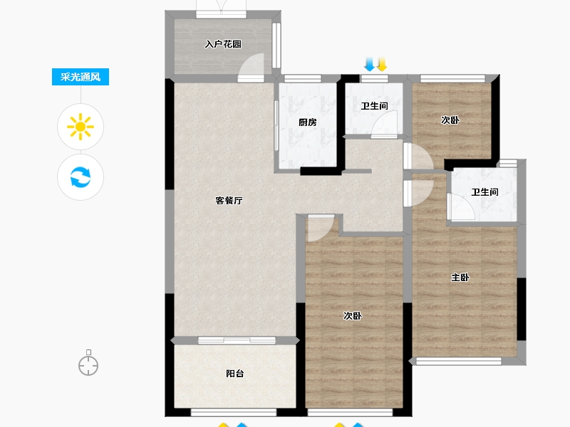 浙江省-丽水市-东方首府-101.00-户型库-采光通风