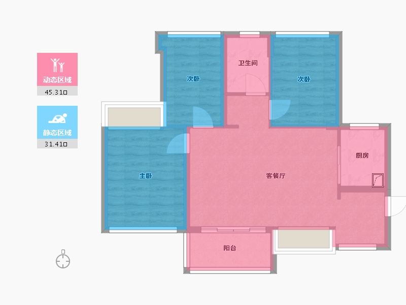 海南省-海口市-安居尚龙苑-68.00-户型库-动静分区