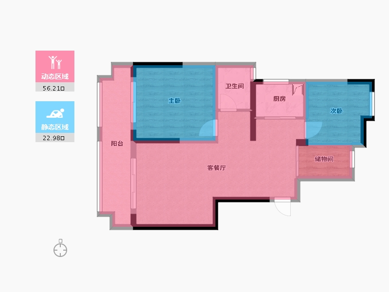 浙江省-湖州市-岁金时代书香苑-78.00-户型库-动静分区