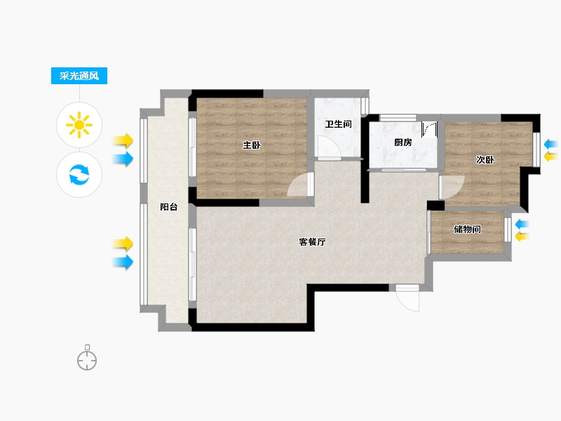 浙江省-湖州市-岁金时代书香苑-78.00-户型库-采光通风