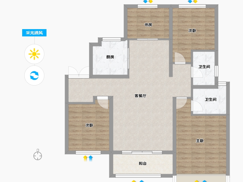 山东省-枣庄市-善国贾苑-102.00-户型库-采光通风