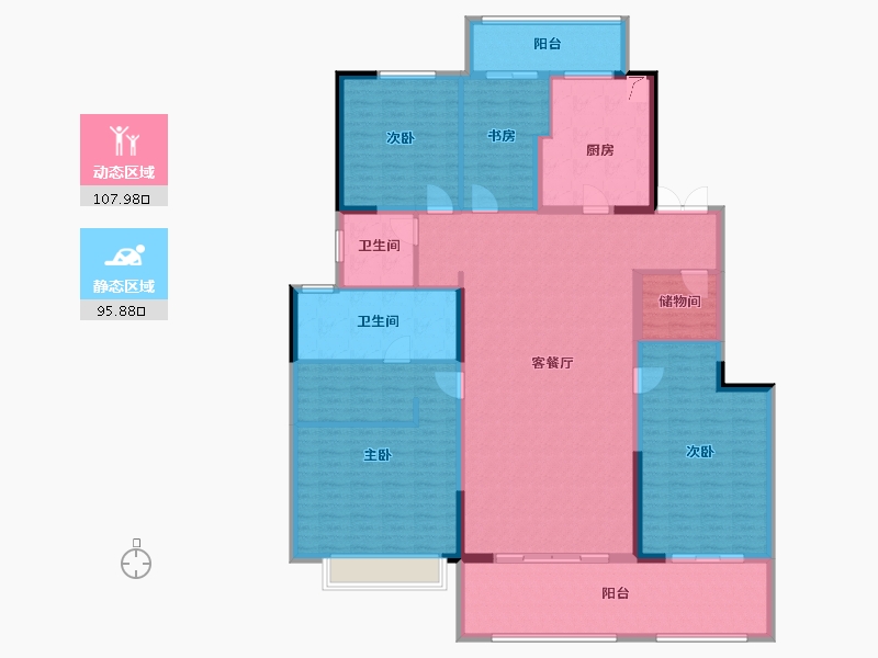 江苏省-常州市-新城光明·璞樾门第-186.00-户型库-动静分区