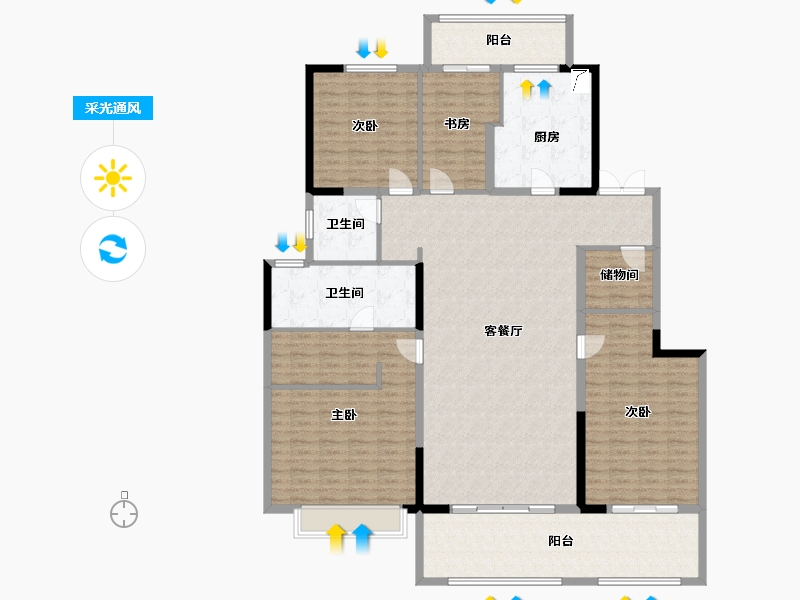 江苏省-常州市-新城光明·璞樾门第-186.00-户型库-采光通风