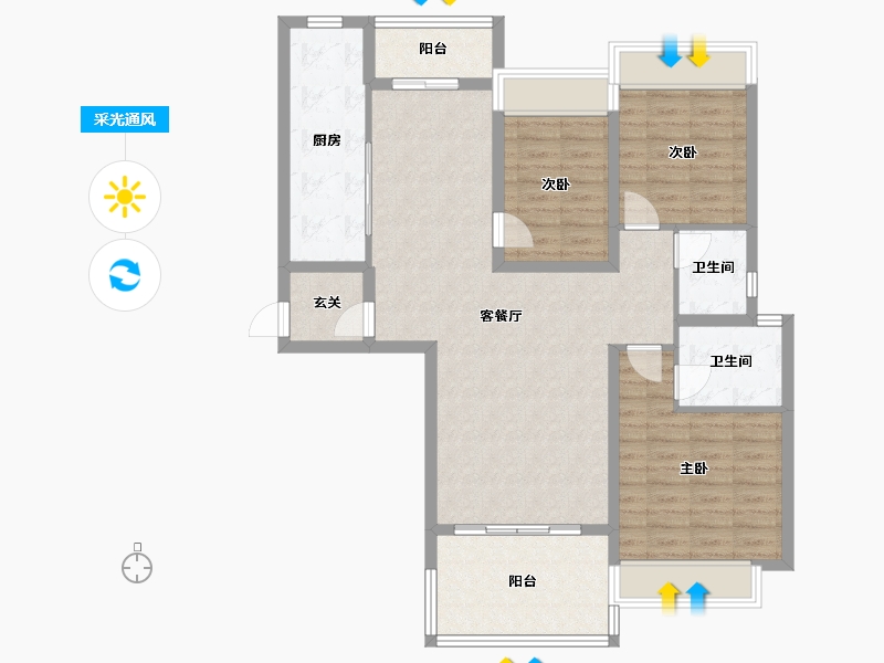 广东省-惠州市-合生滨海城-130.59-户型库-采光通风