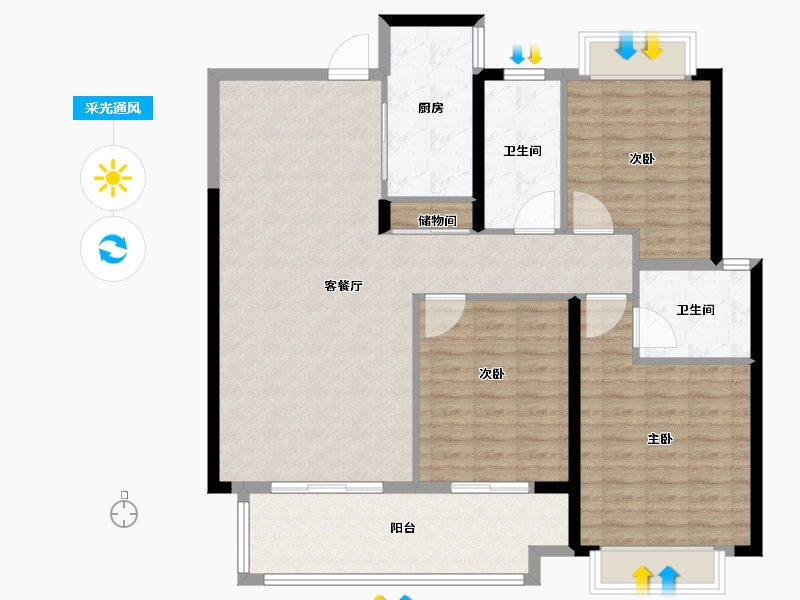 江西省-南昌市-力高君誉城-119.00-户型库-采光通风