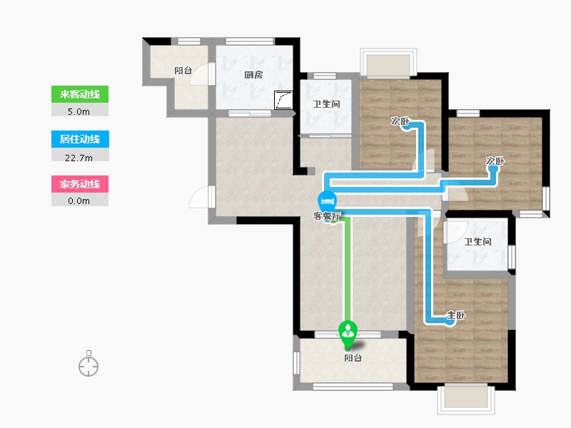 江苏省-苏州市-梅巷花园-87.00-户型库-动静线