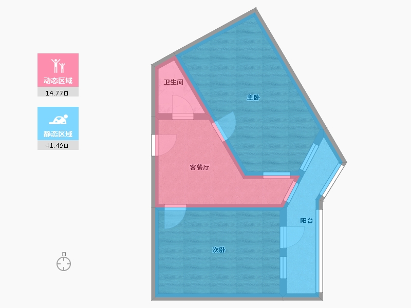 北京-北京市-八角中里-50.00-户型库-动静分区