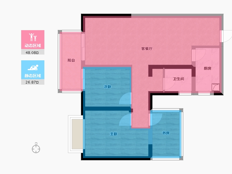 广西壮族自治区-南宁市-大唐盛世旭辉府-79.00-户型库-动静分区