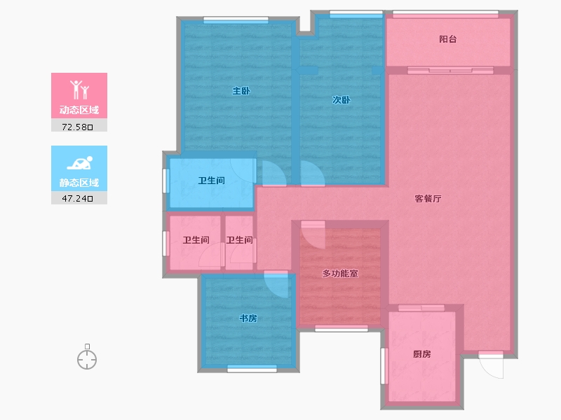 山东省-潍坊市-新城荣樾大都会-103.00-户型库-动静分区